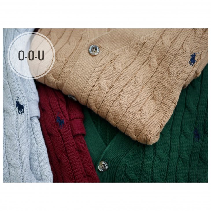 POLO RALPH LAUREN KIDS CABLE-KNIT COTTON V-NECK CARDIGAN