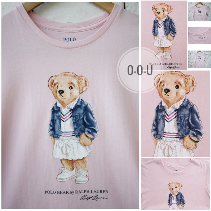 POLO RALPH LAUREN GIRLS POLO BEAR COTTON T-SHIRT