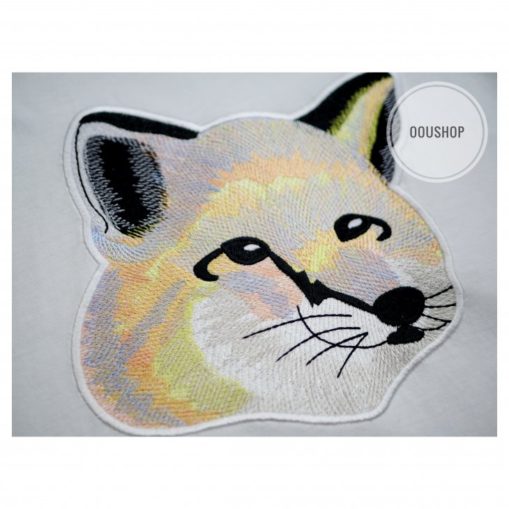 MAISON KITSUNE TEE-SHIRT PASTEL FOX HEAD EMBROIDERY