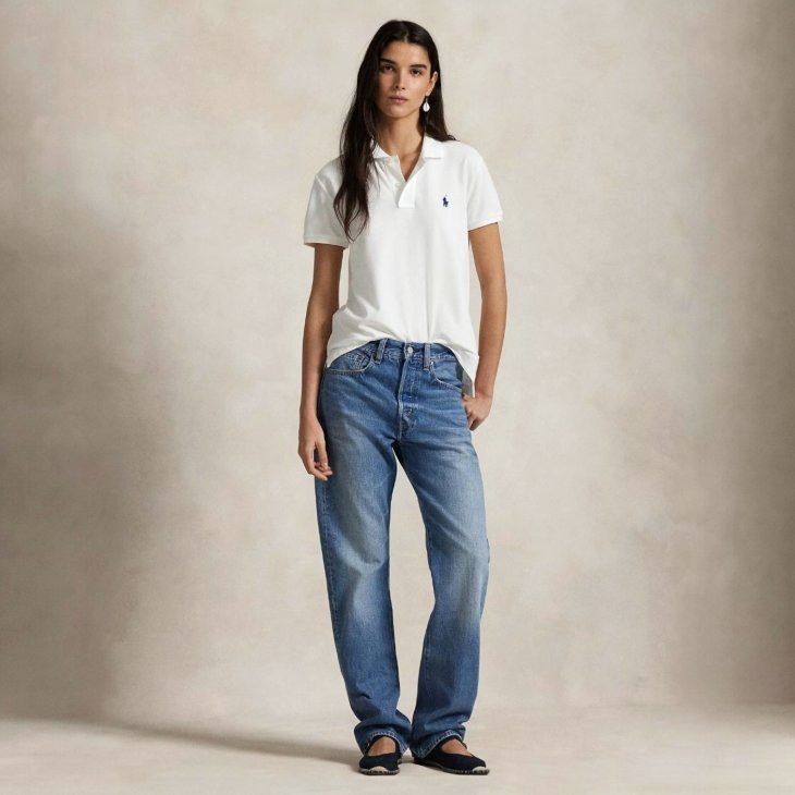 POLO RALPH LAUREN WOMEN CLASSIC FIT MESH POLO SHIRT