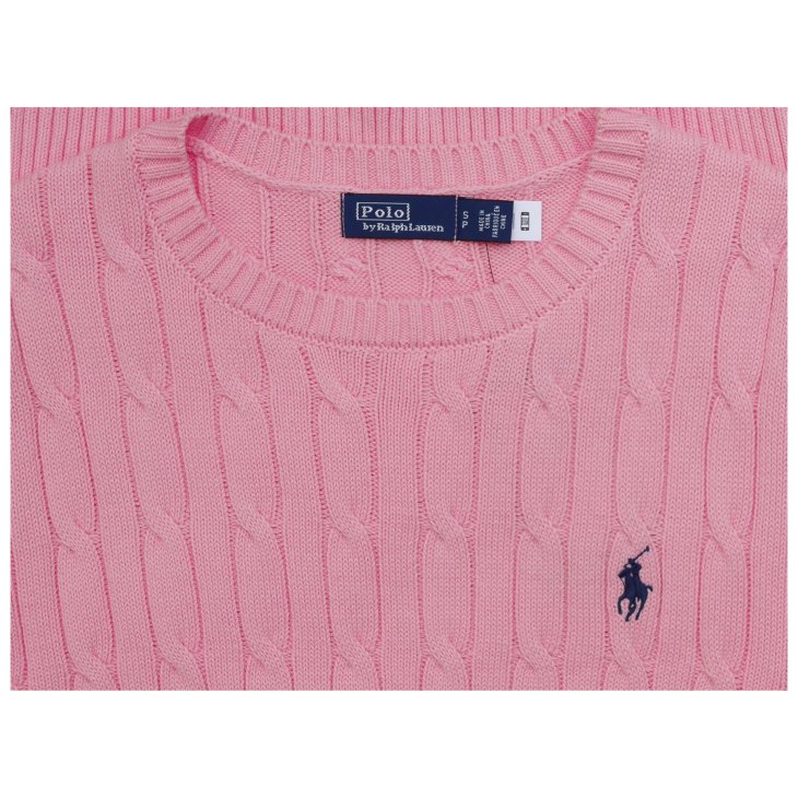 POLO RALPH LAUREN WOMEN COTTON CABLE SHORT SLEEVE JUMPER