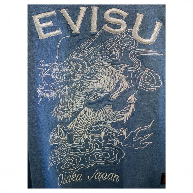 EVISU DRAGON AND LOGO EMBROIDERED SWEATSHIRT