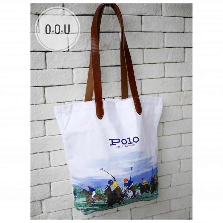 POLO RALPH LAUREN EQUESTRIAN-PRINT TWILL SHOPPER TOTE