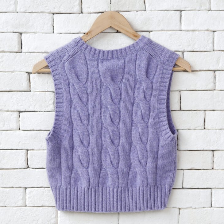 POLO RALPH LAUREN WOMEN CROPPED CABLE WOOL-CASHMERE SWEATER
