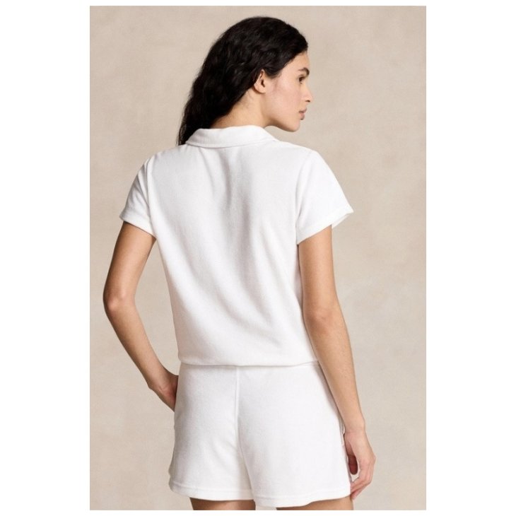 POLO RALPH LAUREN WOMEN SHRUNKEN FIT TERRY POLO SHIRT