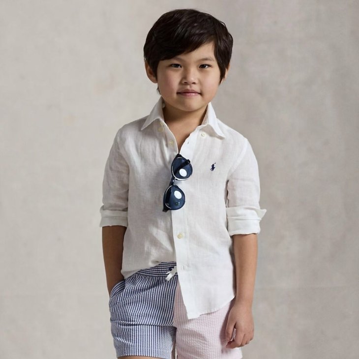 POLO RALPH LAUREN KIDS LINEN COTTON SHIRT