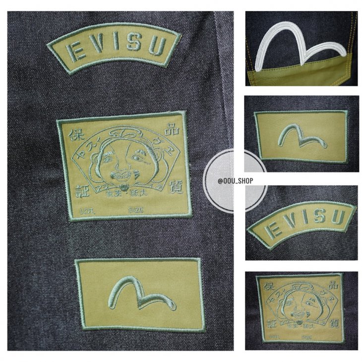 EVISU DENIM SHORTS WITH LOGO EMBROIDERY