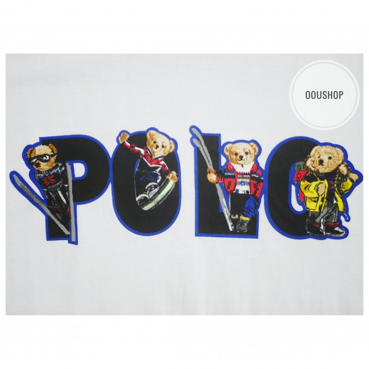 POLO RALPH LAUREN SKI BEAR LOGO COTTON JERSEY TEE