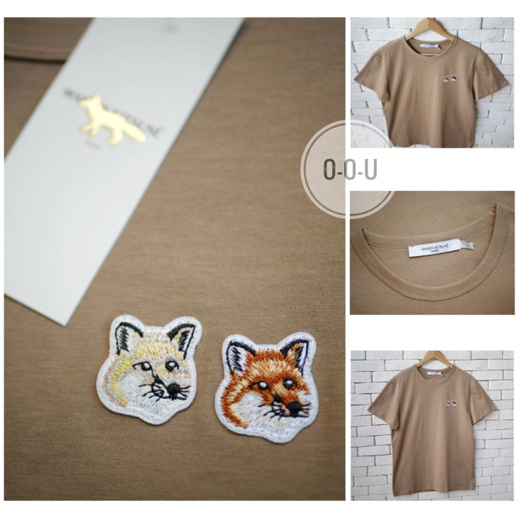 MAISON KITSUNE TEE-SHIRT DOUBLE FOX HEAD PATCH