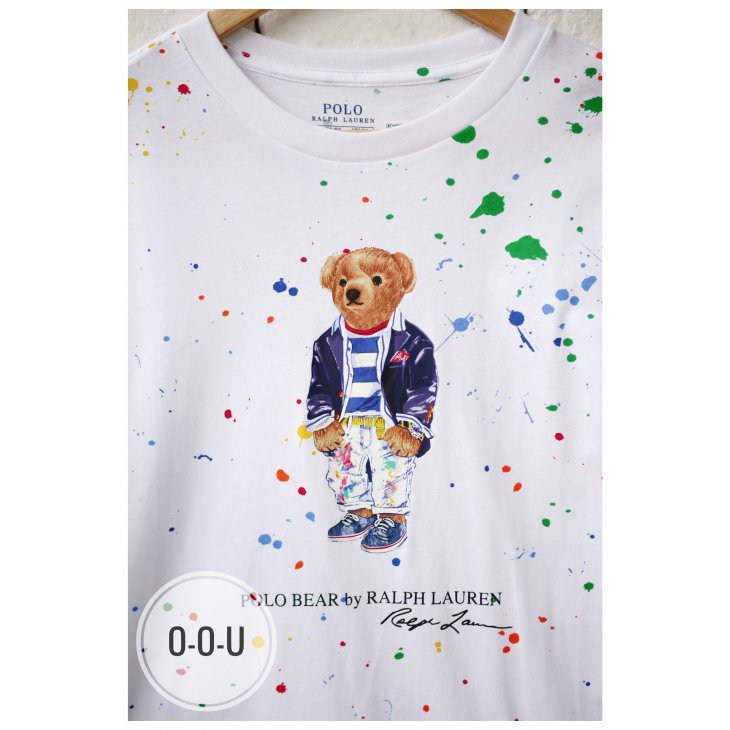 POLO RALPH LAUREN POLO BEAR BOYS PAINT SPLATTER LONG-SLEEVE T-SHIRT
