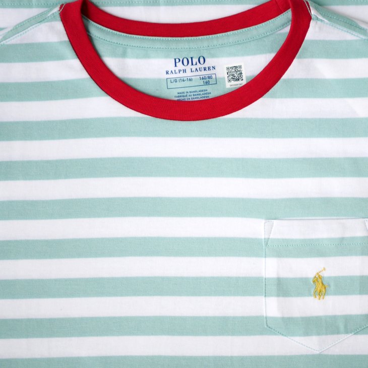 POLO RALPH LAUREN BOYS STRIPED COTTON JERSEY POCKET TEE