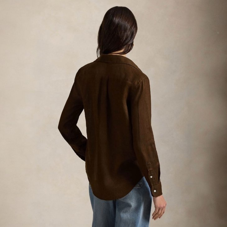 POLO RALPH LAUREN WOMEN CLASSIC FIT LINEN SHIRT