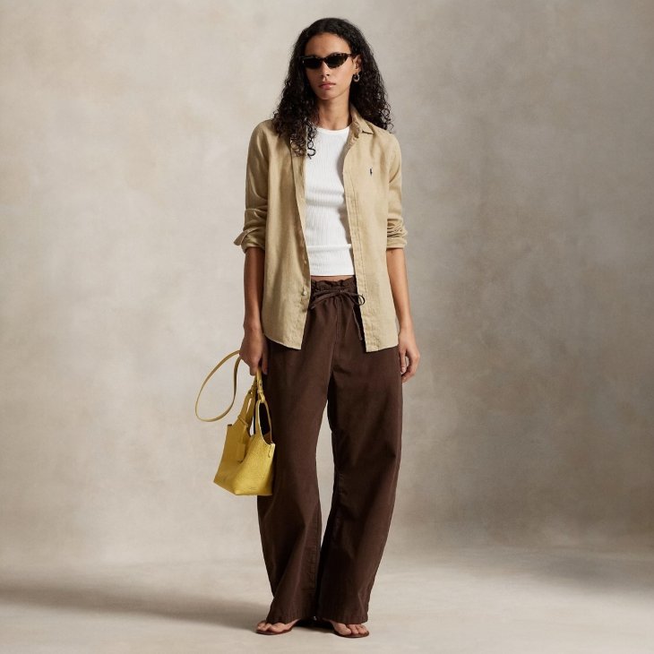 POLO RALPH LAUREN WOMEN CLASSIC FIT LINEN SHIRT