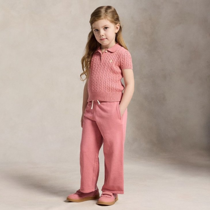 POLO RALPH LAUREN KIDS MINI-CABLE COTTON POLO SWEATER