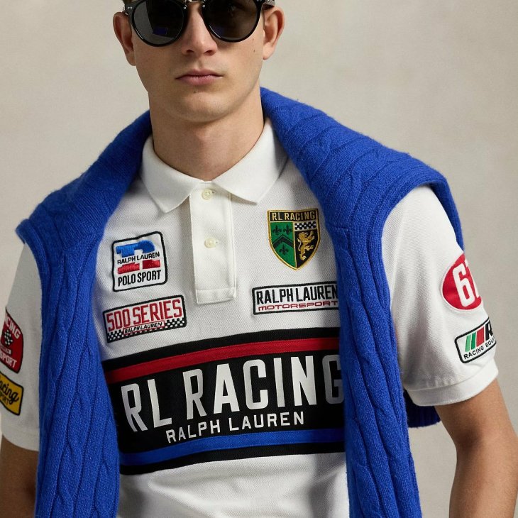 POLO RALPH LAUREN CLASSIC FIT MESH GRAPHIC POLO SHIRT
