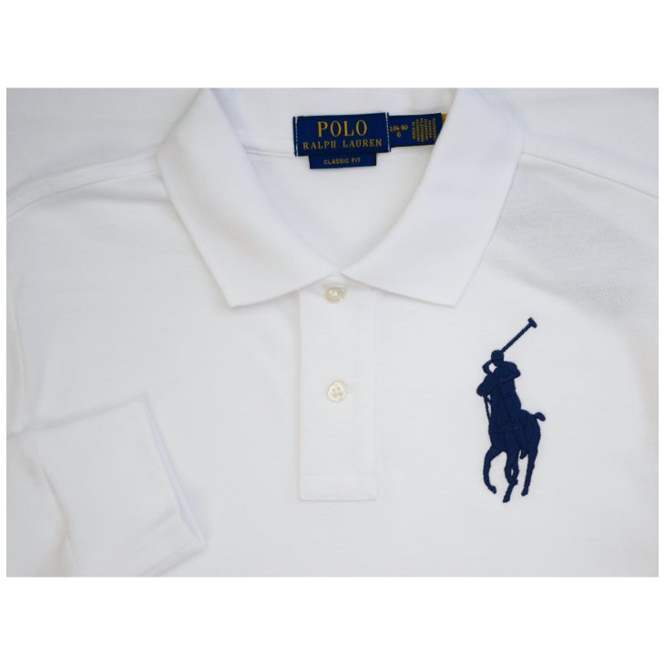 POLO RALPH LAUREN BOYS BIG PONY MESH LONG SLEEVE POLO SHIRT