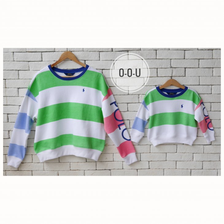 POLO RALPH LAUREN GIRLS STRIPED FLEECE SWEATSHIRT