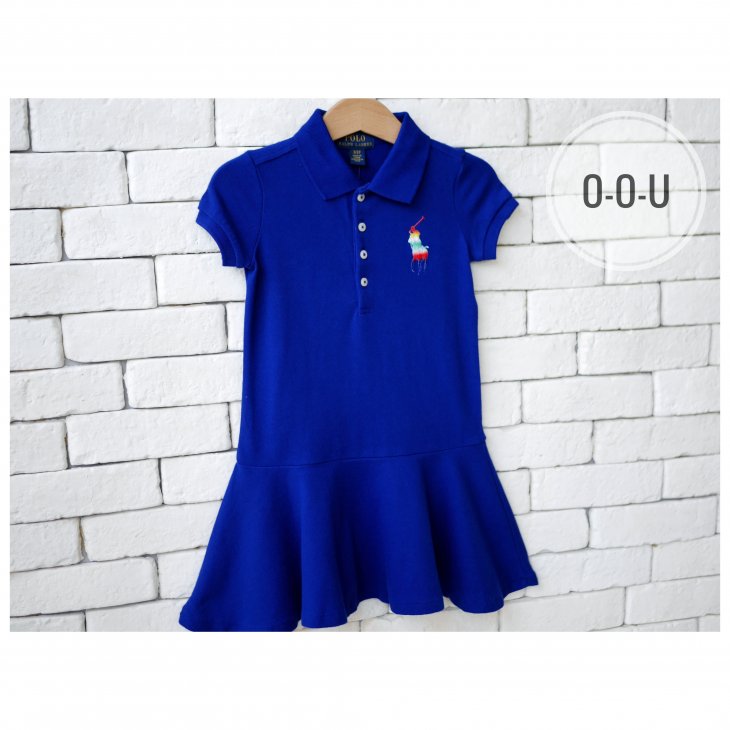 POLO RALPH LAUREN KIDS BIG PONY COTTON MESH POLO DRESS