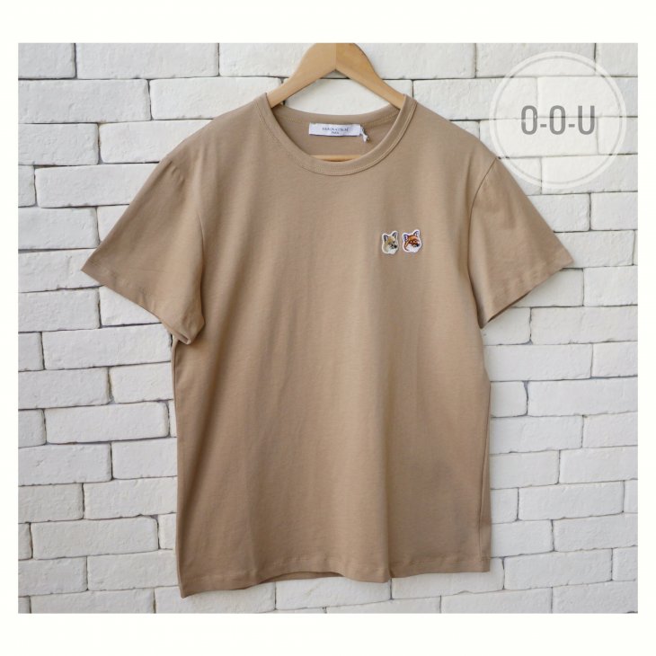MAISON KITSUNE TEE-SHIRT DOUBLE FOX HEAD PATCH