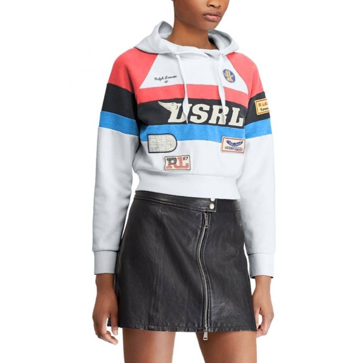 POLO RALPH LAUREN PATCHWORK FLEECE HOODIE