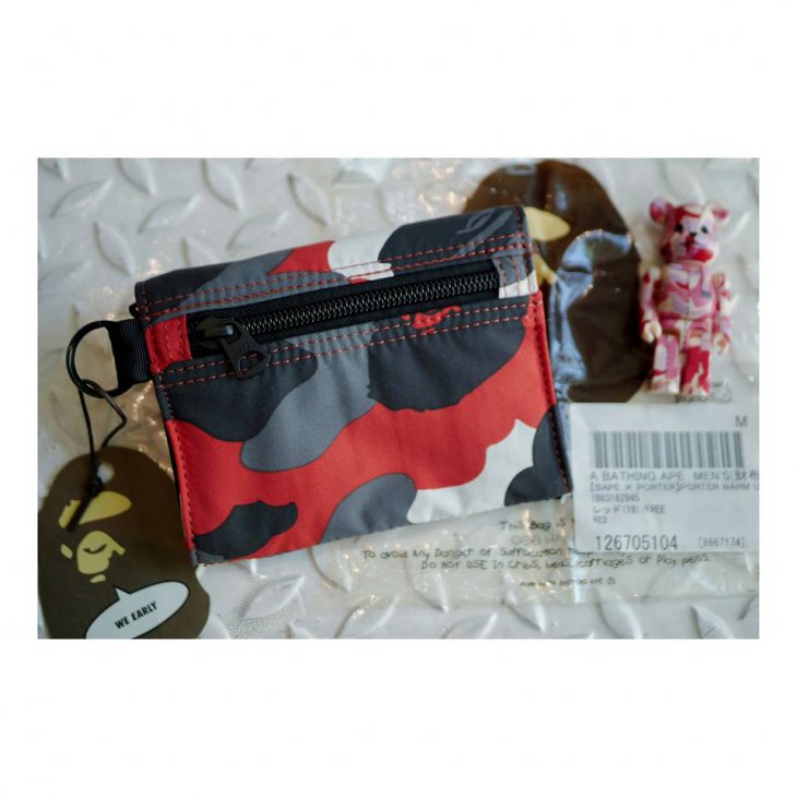 A BATHING APE BAPE X PORTER WARM UP CAMO WALLET