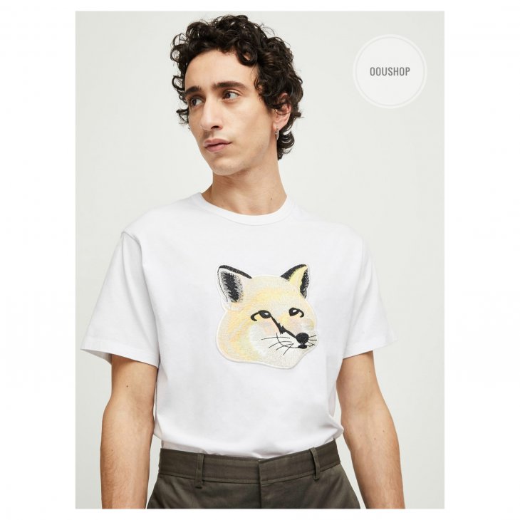 MAISON KITSUNE TEE-SHIRT PASTEL FOX HEAD EMBROIDERY