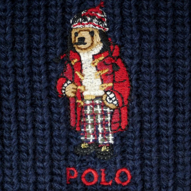 POLO RALPH LAUREN POLO BEAR RIB-KNIT SCARF