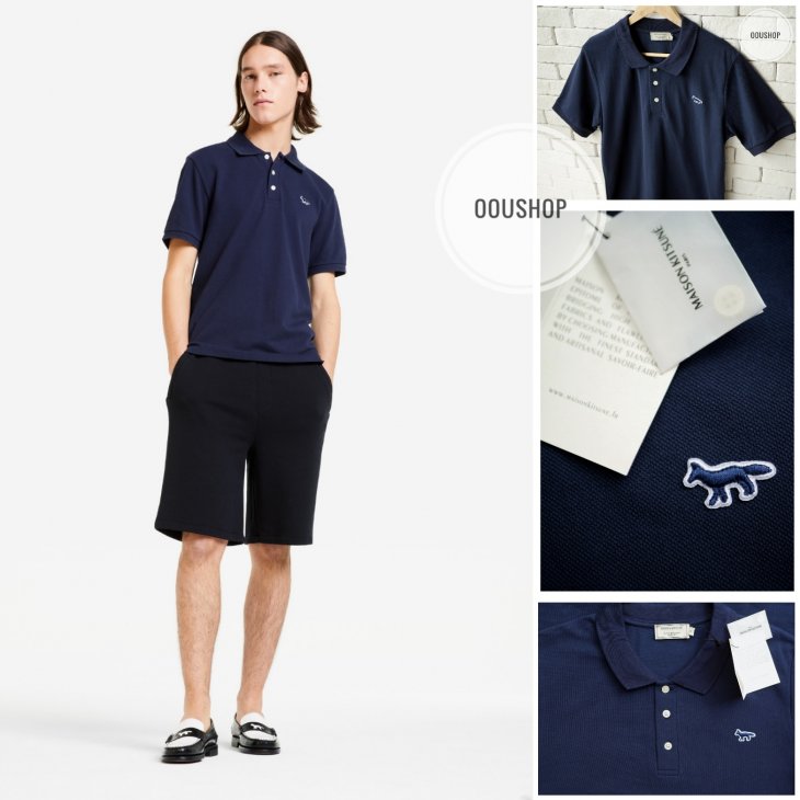 MAISON KITSUNE NAVY FOX PATCH CLASSIC POLO