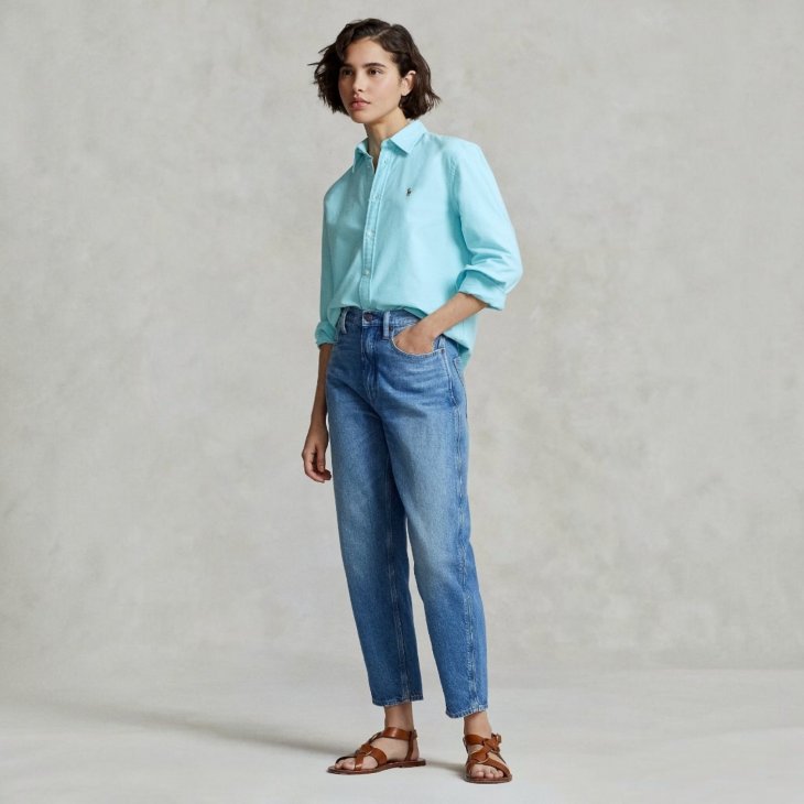 POLO RALPH LAUREN WOMEN SLIM FIT COTTON OXFORD SHIRT