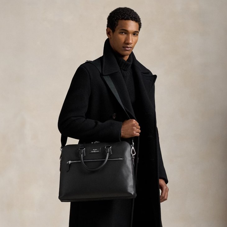 POLO RALPH LAUREN SMOOTH LEATHER COMMUTER BAG