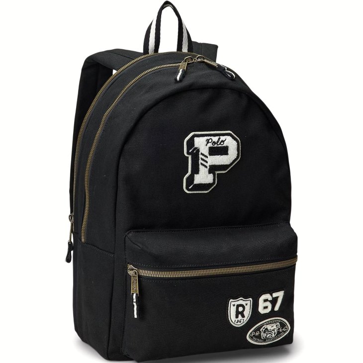 POLO RALPH LAUREN LETTER PATCH CANVAS BACKPACK