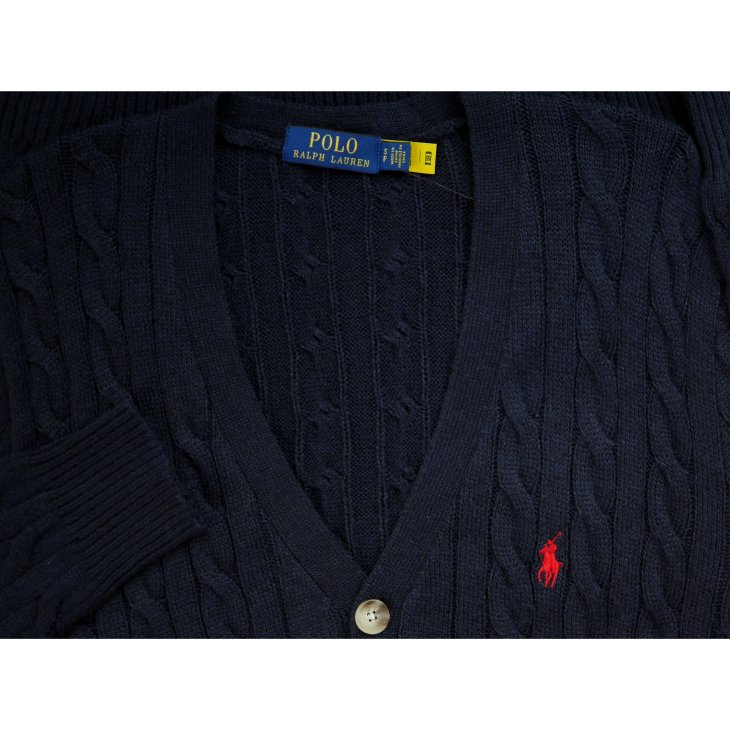 POLO RALPH LAUREN CABLE-KNIT WOOL-CASHMERE CARDIGAN
