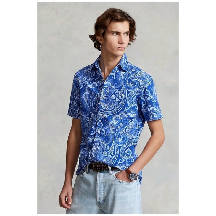 POLO RALPH LAUREN CUSTOM FIT PAISLEY OXFORD SHIRT