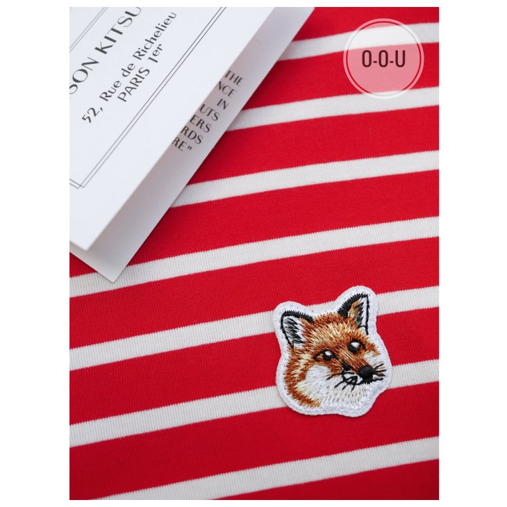 MAISON KITSUNE FOX HEAD PATCH REGULAR MARIN TEE SHIRT
