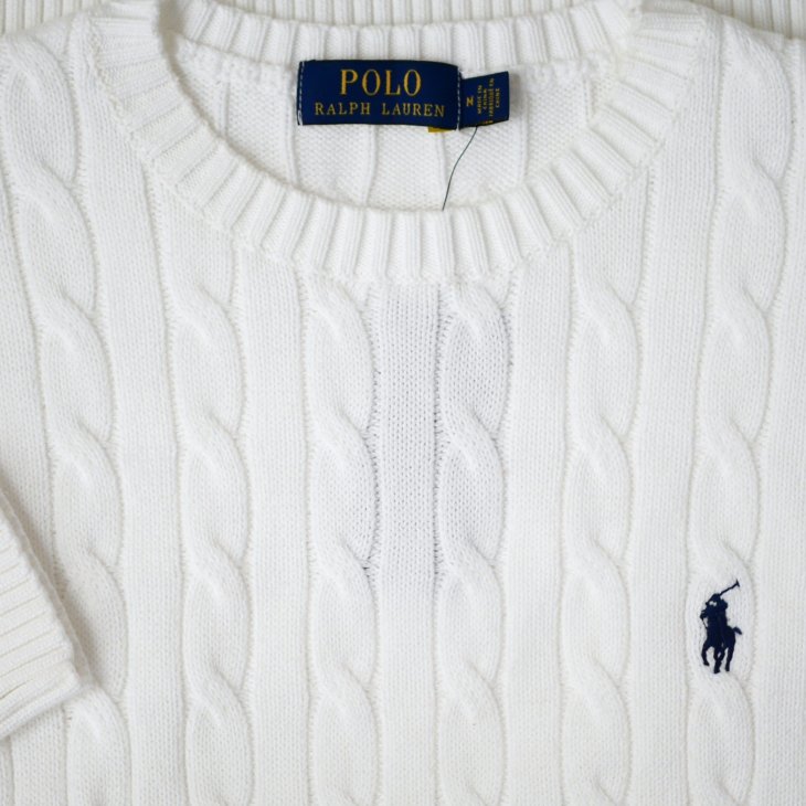 POLO RALPH LAUREN CABLE KNIT COTTON SWEATER