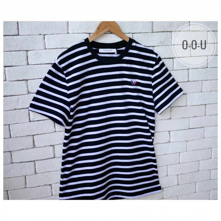 MAISON KITSUNE TRICOLOR FOX  PATCH MARIN TEE-SHIRT