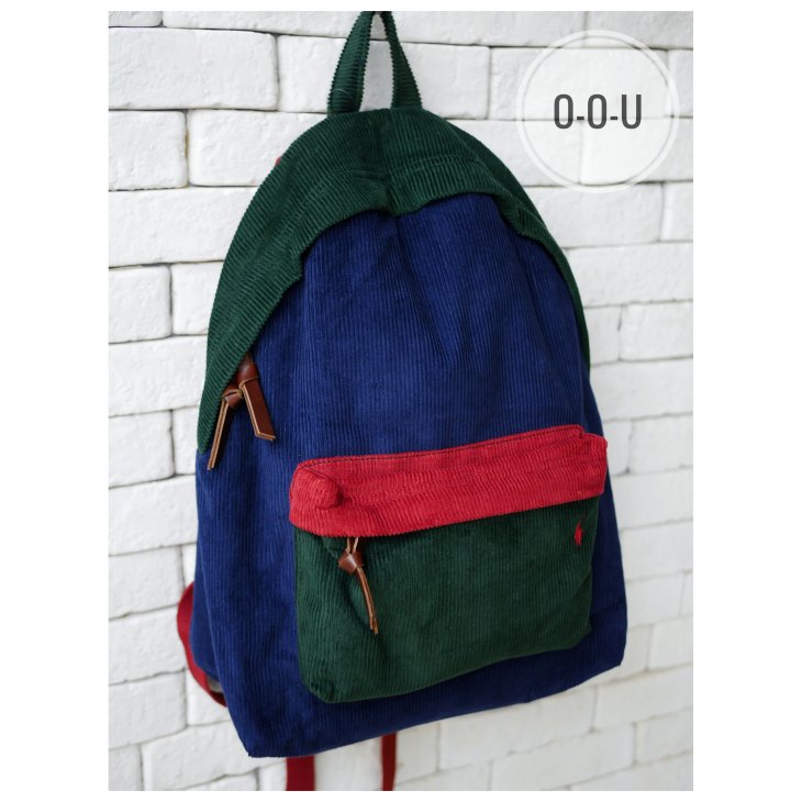 POLO RALPH LAUREN COLOR BLOCKED CORDUROY BACKPACK