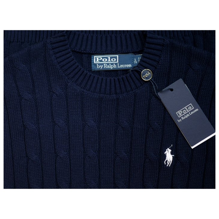POLO RALPH LAUREN WOMEN COTTON CABLE SHORT SLEEVE JUMPER