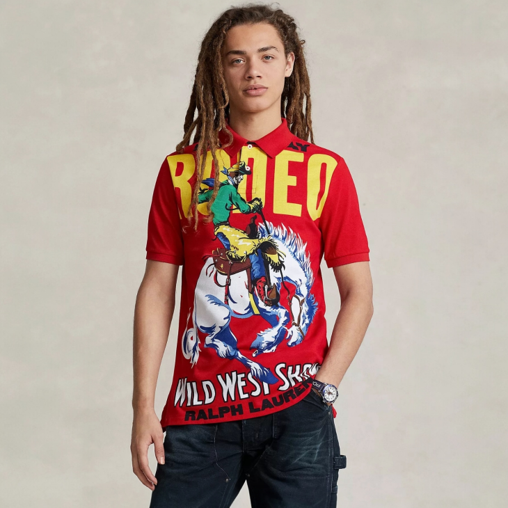 POLO RALPH LAUREN CLASSIC FIT MESH GRAPHIC POLO SHIRT