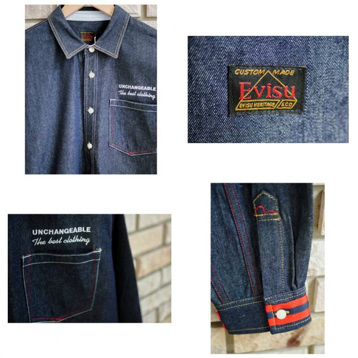EVISU Daicock Backprint Denim Shirt