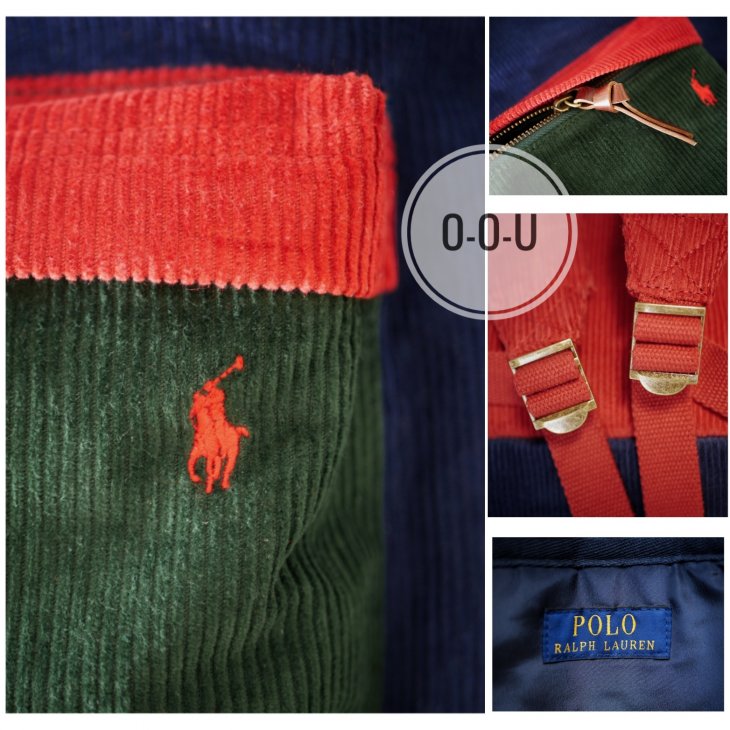 POLO RALPH LAUREN COLOR BLOCKED CORDUROY BACKPACK