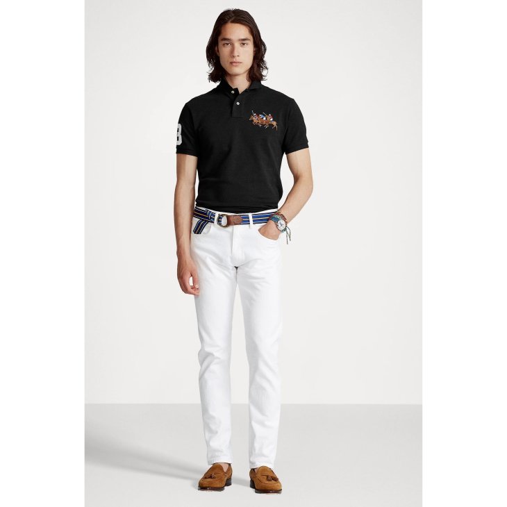 POLO RALPH LAUREN CUSTOM SLIM FIT TRIPLE PONY POLO SHIRT