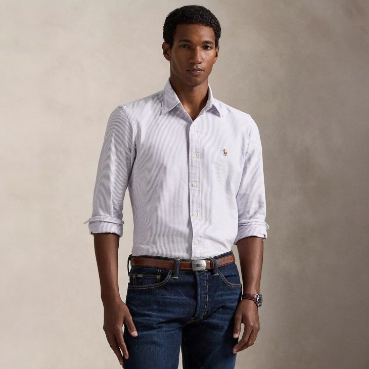 POLO RALPH LAUREN CUSTOM FIT STRIPED OXFORD SHIRT
