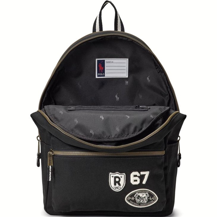 POLO RALPH LAUREN LETTER PATCH CANVAS BACKPACK
