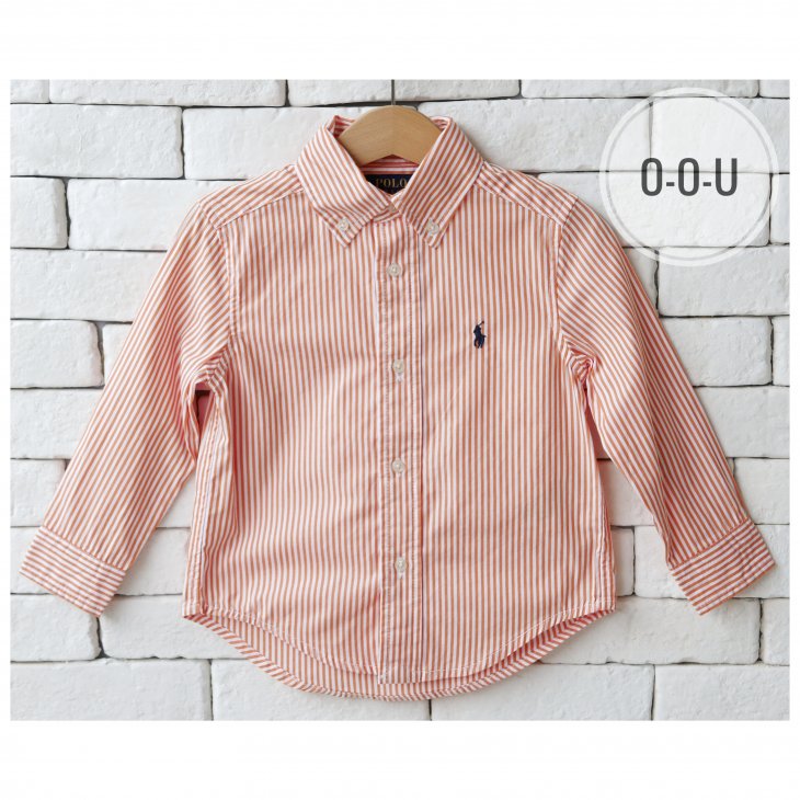 POLO RALPH LAUREN KIDS STRIPED COTTON POPLIN SHIRT