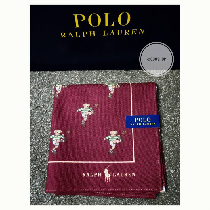 POLO RALPH LAUREN KICKER BEAR GRAPHIC POCKET SQUARE