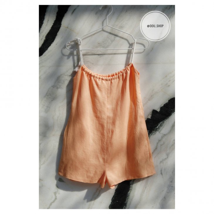 CORD LINEN SHORT JUMPSUIT