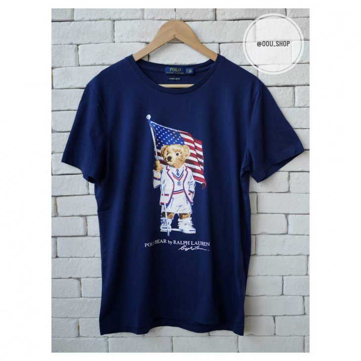 POLO RALPH LAUREN FLAG BEAR COTTON T-SHIRT