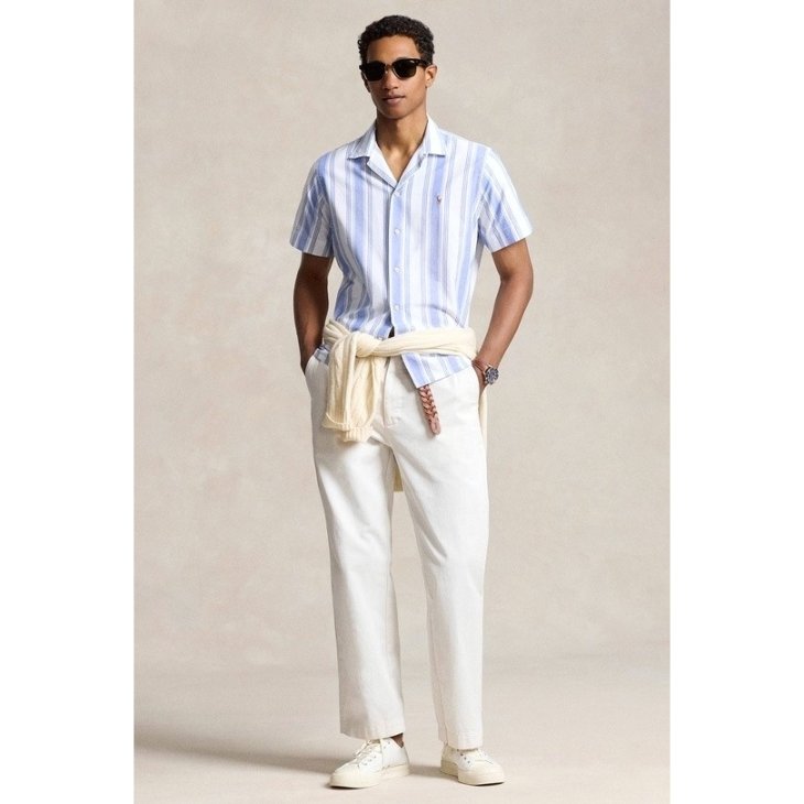 POLO RALPH LAUREN CLASSIC FIT STRIPED OXFORD CAMP SHIRT