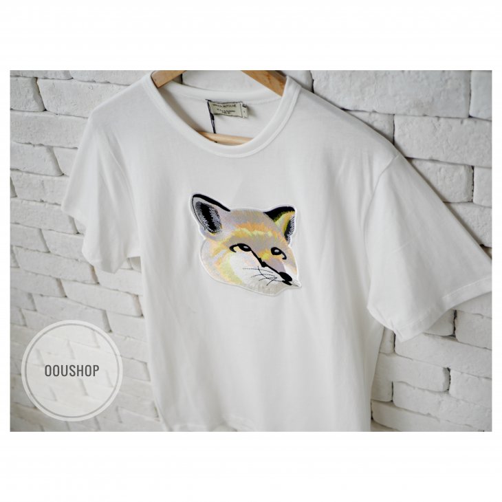 MAISON KITSUNE TEE-SHIRT PASTEL FOX HEAD EMBROIDERY